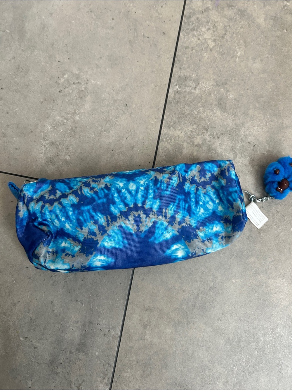Kipling Freedom Pencil Case Cosmetic Bag Blue Tie Dye - Picture 2 of 11